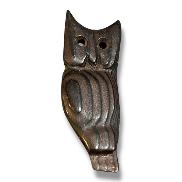 Hand Crafted Wooden Owl Brooch - Picture 1 of 5